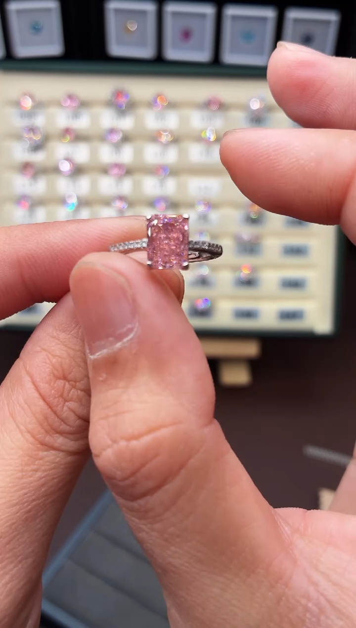 戒指彩色蓝宝石银S925镶嵌11