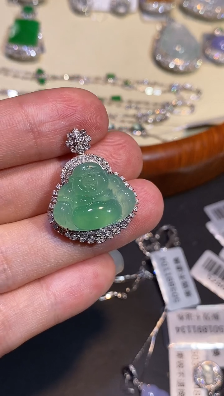 【闪购商品】翡翠18K金镶嵌吊坠(不含链)吊坠