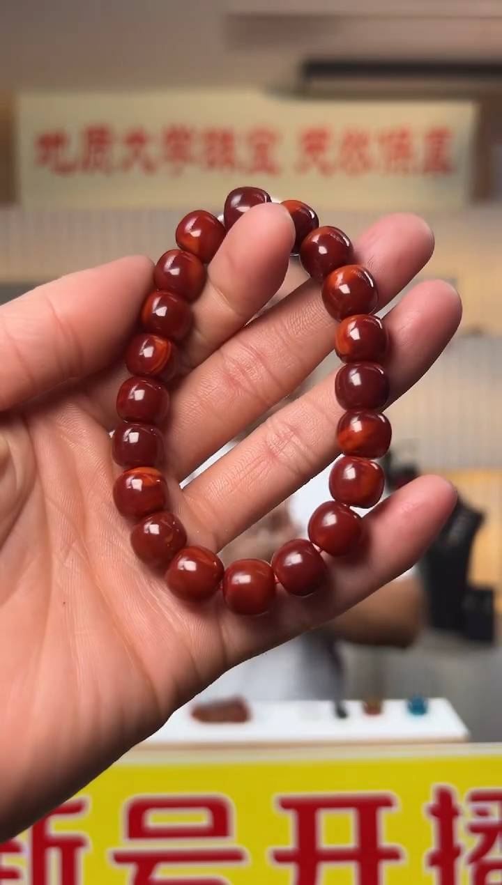 【闪购商品】南红玛瑙手串未镶嵌特级牛血红南红玛瑙单圈手串