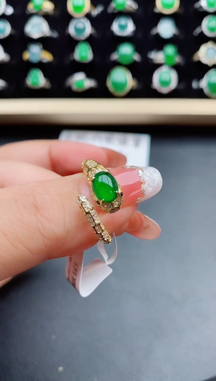 【闪购商品】翡翠戒指银S925镶嵌05800