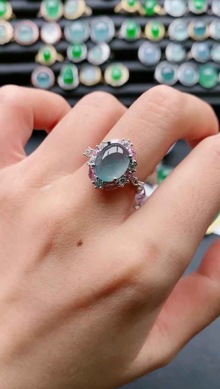 【闪购商品】翡翠戒指银S925镶嵌111111