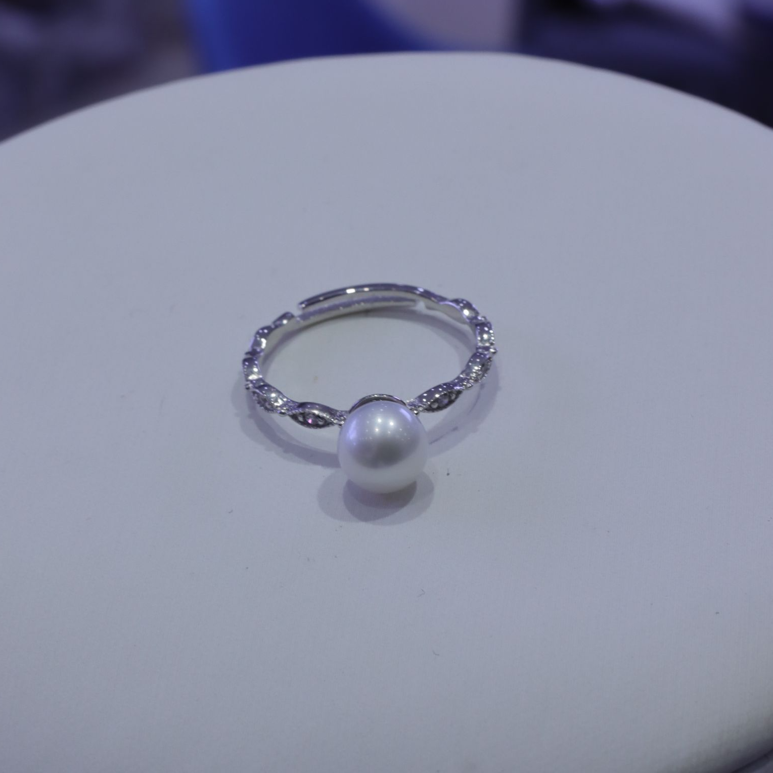 【杨雪雪】天女小澳白S925银淡水珍珠白珠戒指6-6.5mm