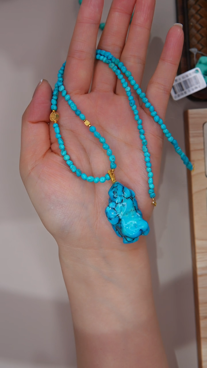 【闪购商品】绿松石项链18K金镶嵌1