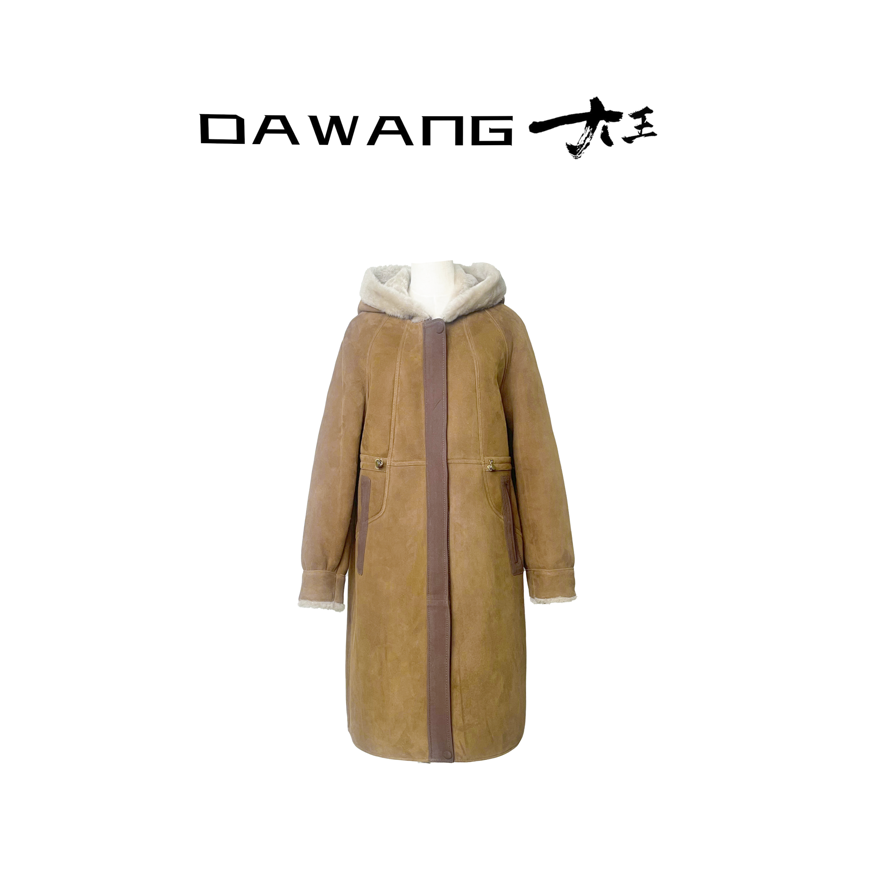 DAWANG |【秩序】2025新款琥珀流光风美拉德风羊皮毛一体6923-1