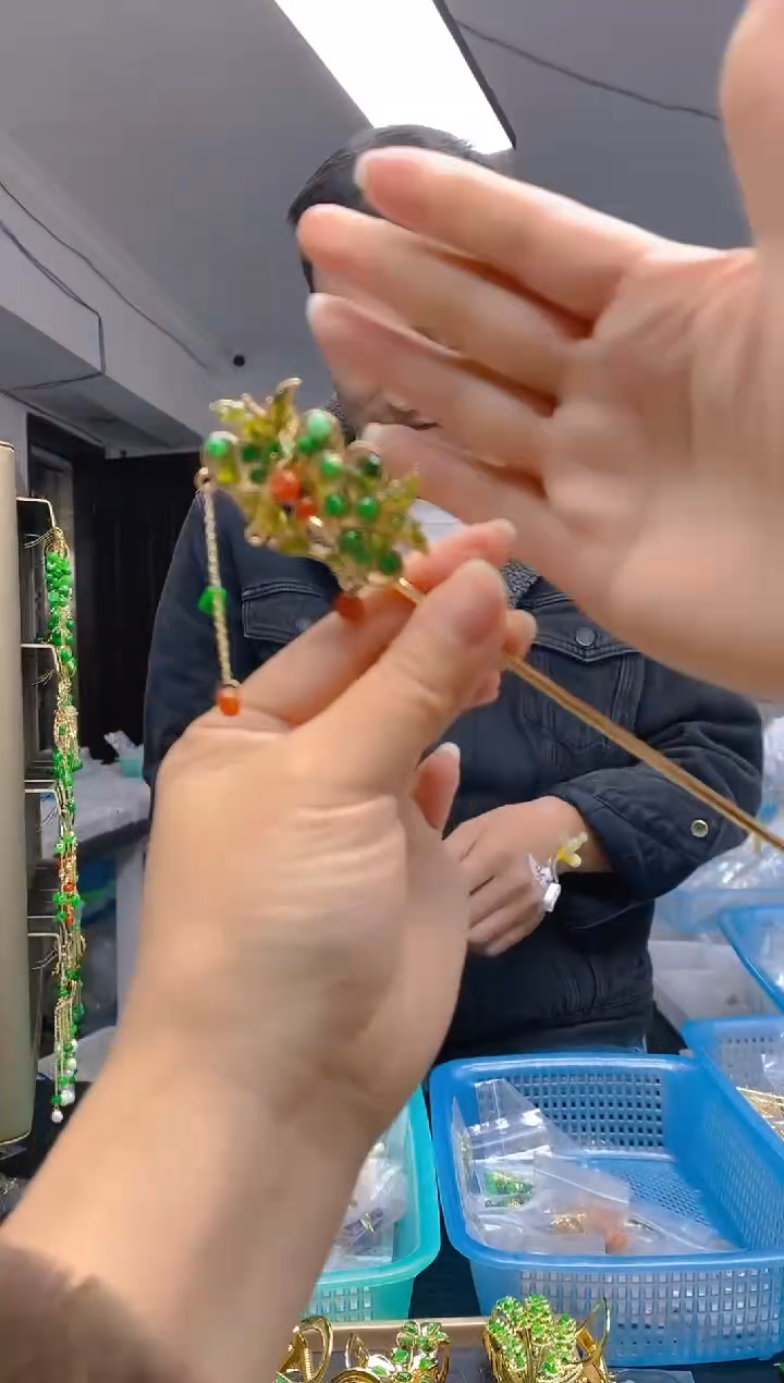 【闪购商品】翡翠耳饰合金0566翡翠发簪