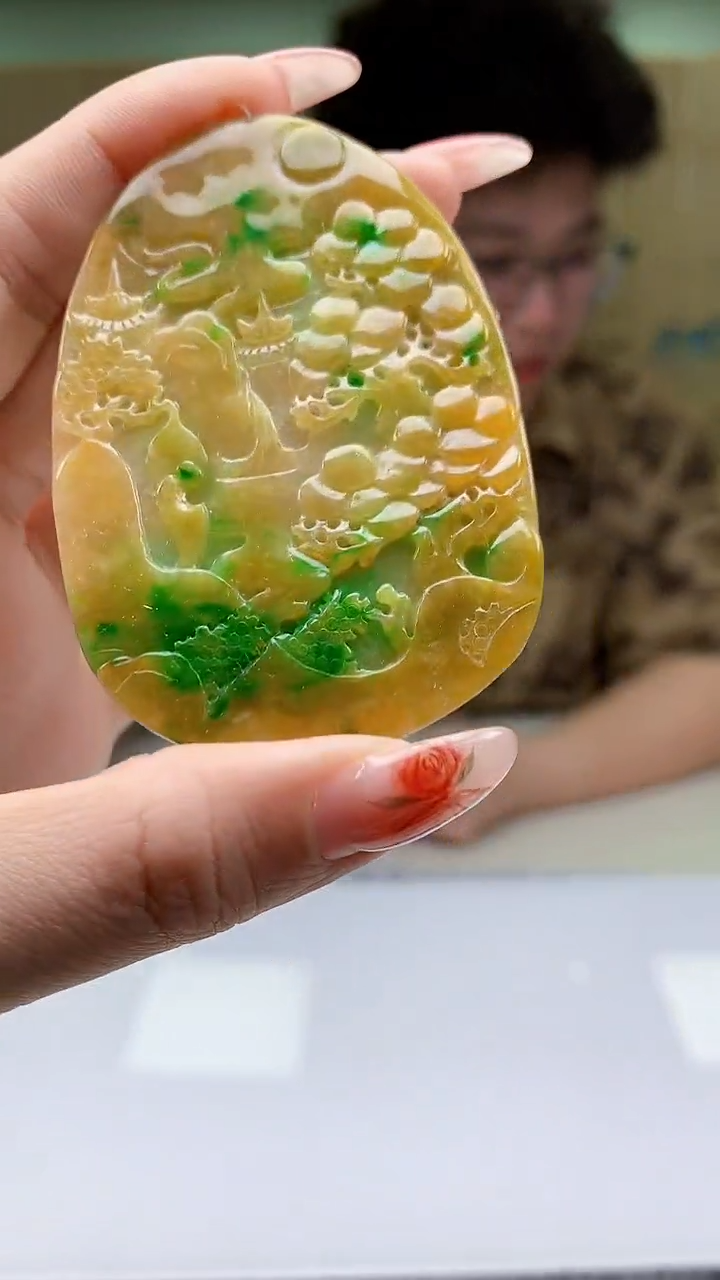 【闪购商品】定制翡翠未镶嵌4688ty-毛货挂件62