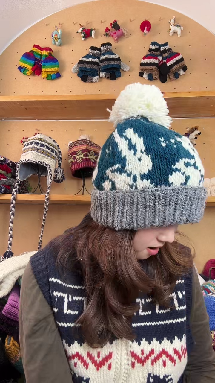 羊毛百分百纯手工帽子玉兔