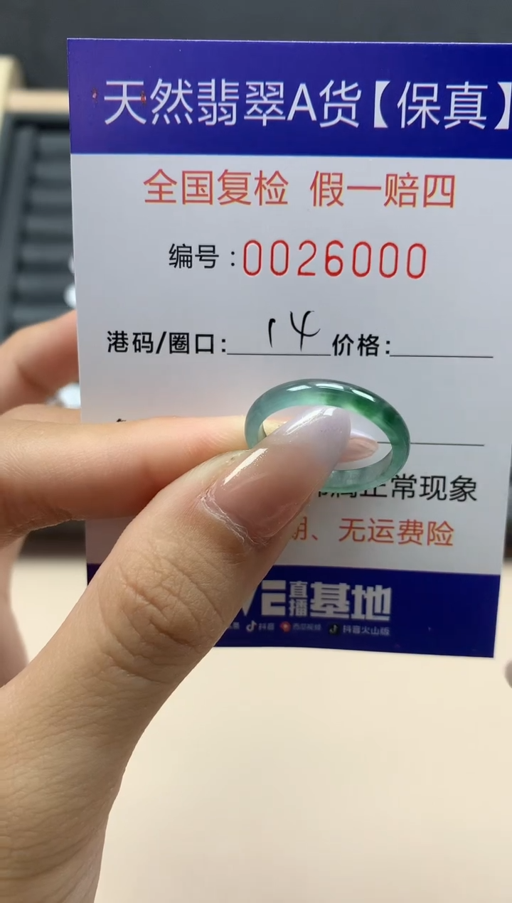 【闪购商品】翡翠戒指未镶嵌天然26000