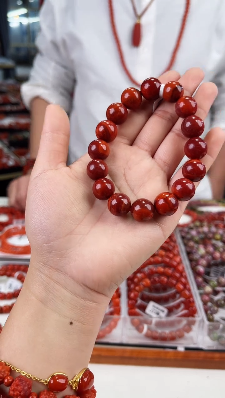 【闪购商品】南红玛瑙瓦西手串13+未镶嵌一个/条