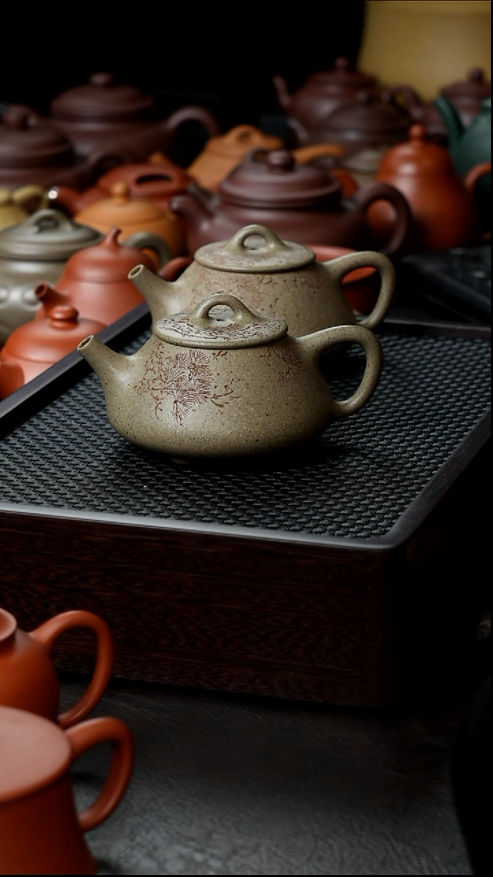 茶壶紫砂小平盖刻绘66666666