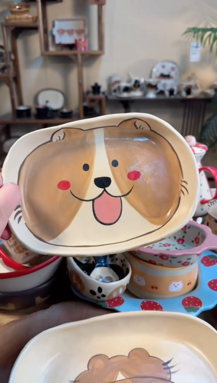 【闪购商品】狗狗盘高温瓷器瓷去