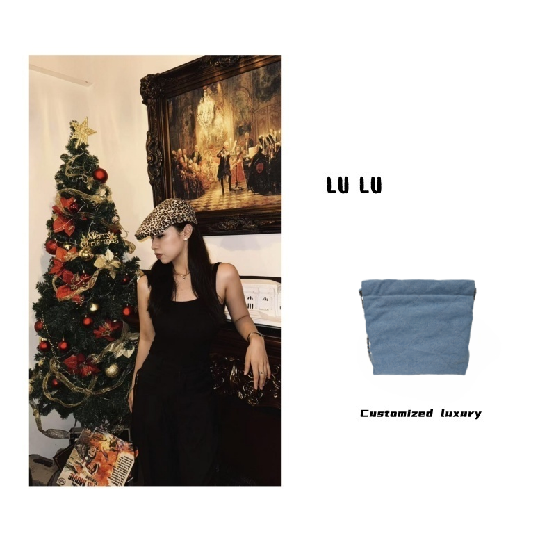 时尚百搭真皮女包 黑菱格 TA0648 垃圾袋 CLJ 小 蓝色牛仔