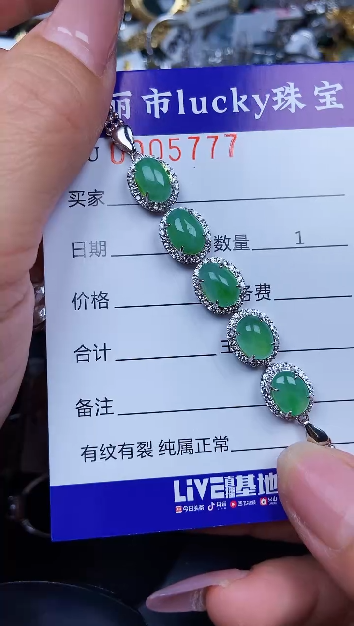 翡翠银S925镶嵌颈饰5777