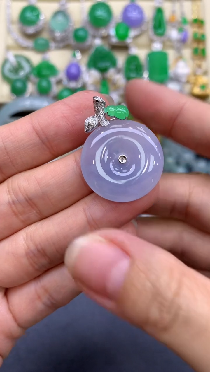 颈饰18K金镶嵌翡翠300-中国好珍宝