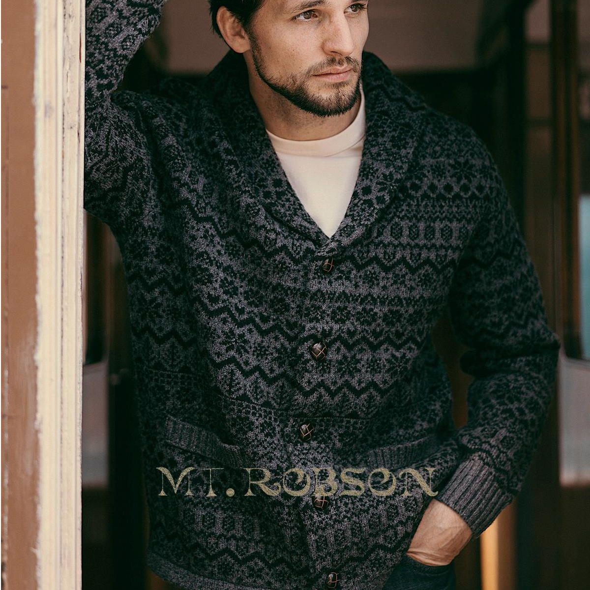 MT.Robson费尔岛重磅开衫青果领外套夹克美式复古加厚德国机织