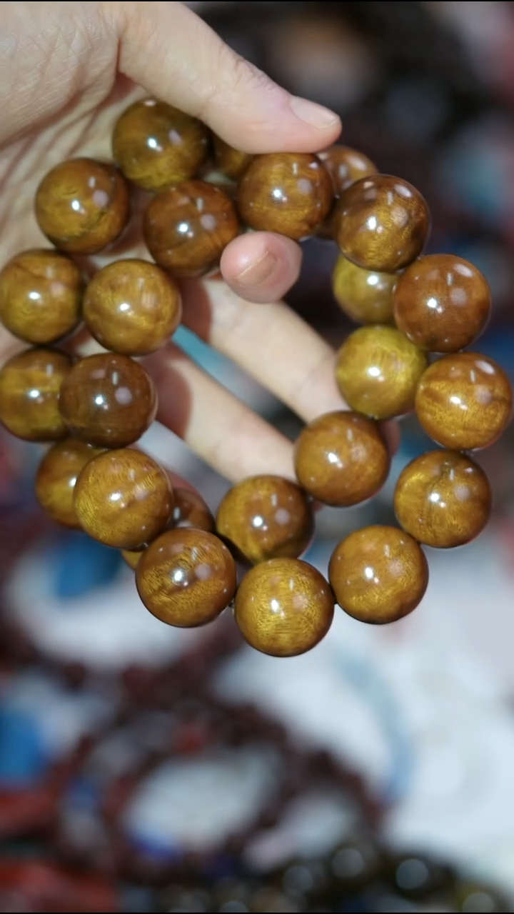 金丝楠把件20单圈金丝楠木千年料