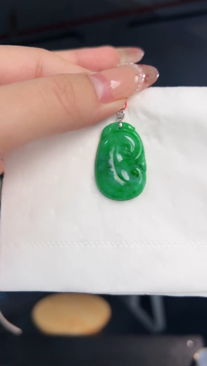 【闪购商品】翡翠颈饰18K金镶嵌缅料A货翡翠/支持复检/一件