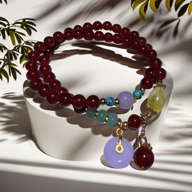 红玛瑙     双圈 无礼盒