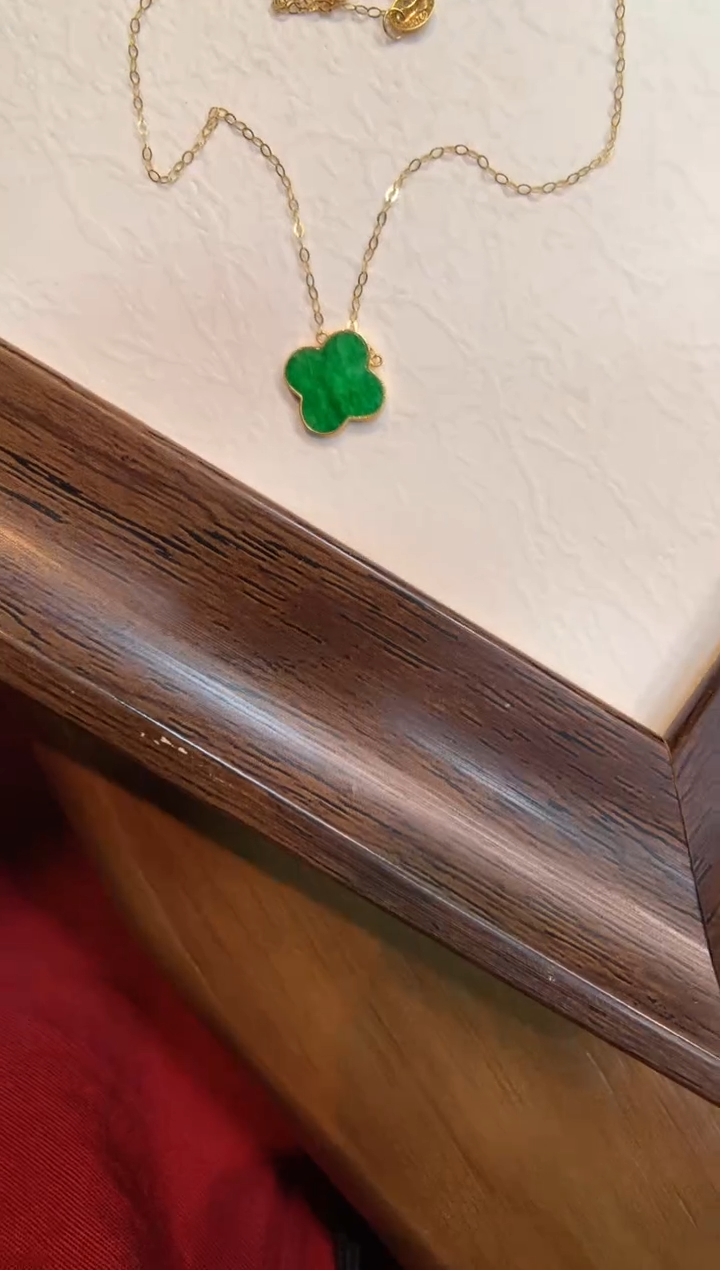 翡翠18K金镶嵌颈饰套链18K金链