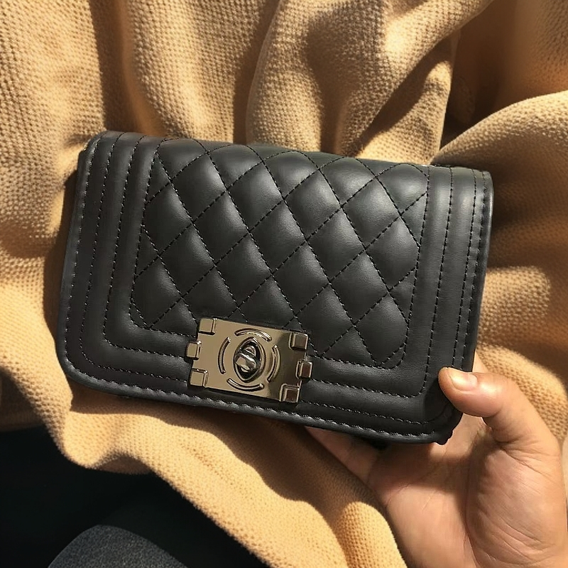 2024新质感通勤女包菱格绣线单肩包百搭腋下斜挎包小香风女包潮