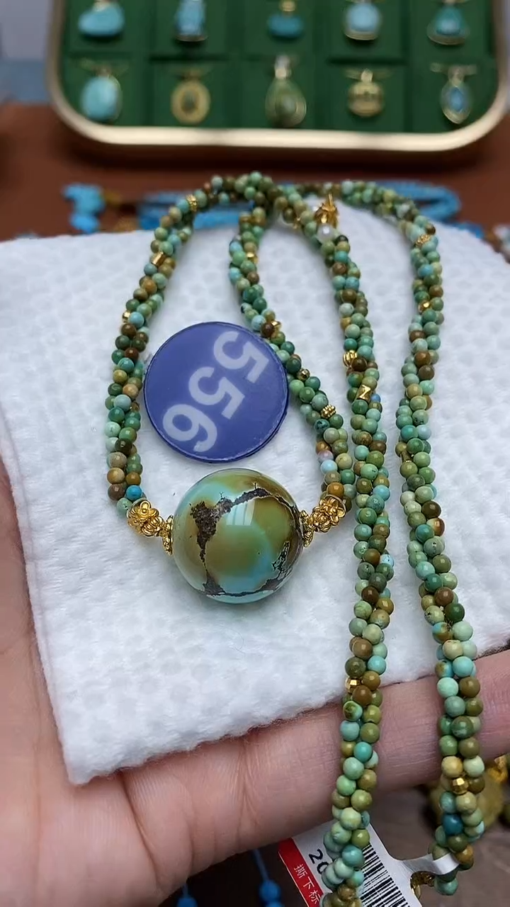 【闪购商品】绿松石项链银S925镶嵌556