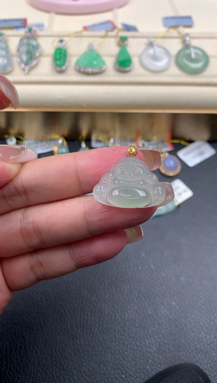 【闪购商品】翡翠颈饰18K金镶嵌Q266