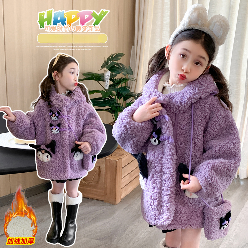 儿童韩版加绒外套2025冬季新款儿童保暖衣服女宝宝洋气时髦大衣潮