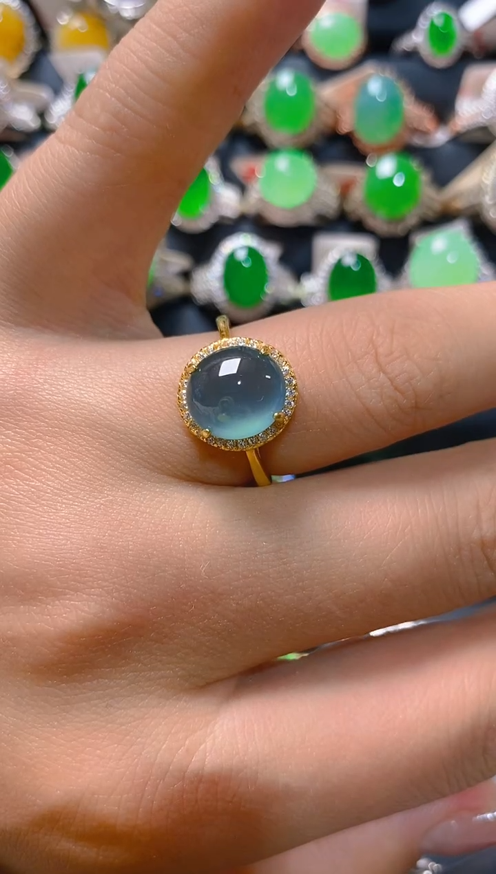 【闪购商品】翡翠耳饰银S925镶嵌天然A货翡翠1