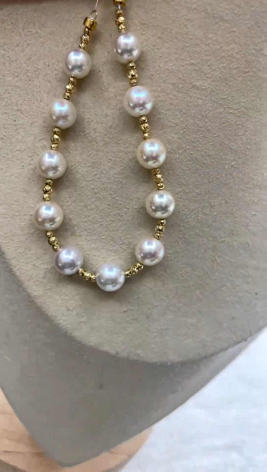 18K金镶嵌手绳海水珍珠7-8