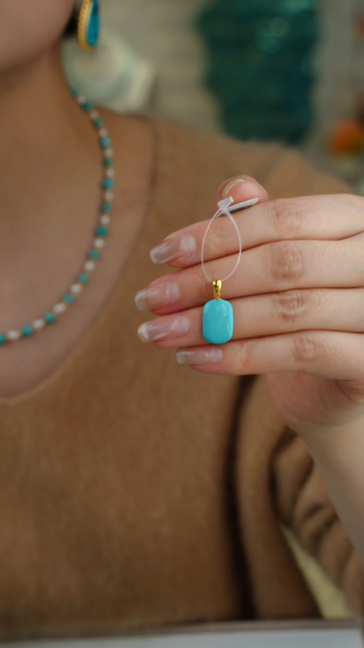 【闪购商品】绿松石吊坠(不含链)18K金镶嵌1