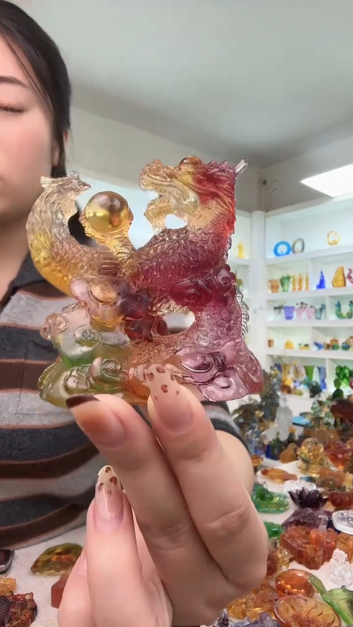 手工艺品琉璃龙凤呈祥