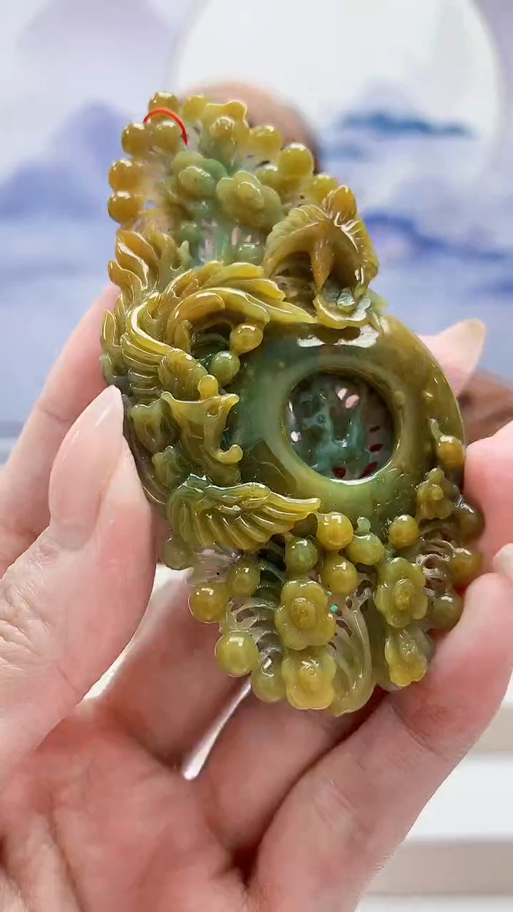 未镶嵌定制翡翠4852MM-毛货挂件141