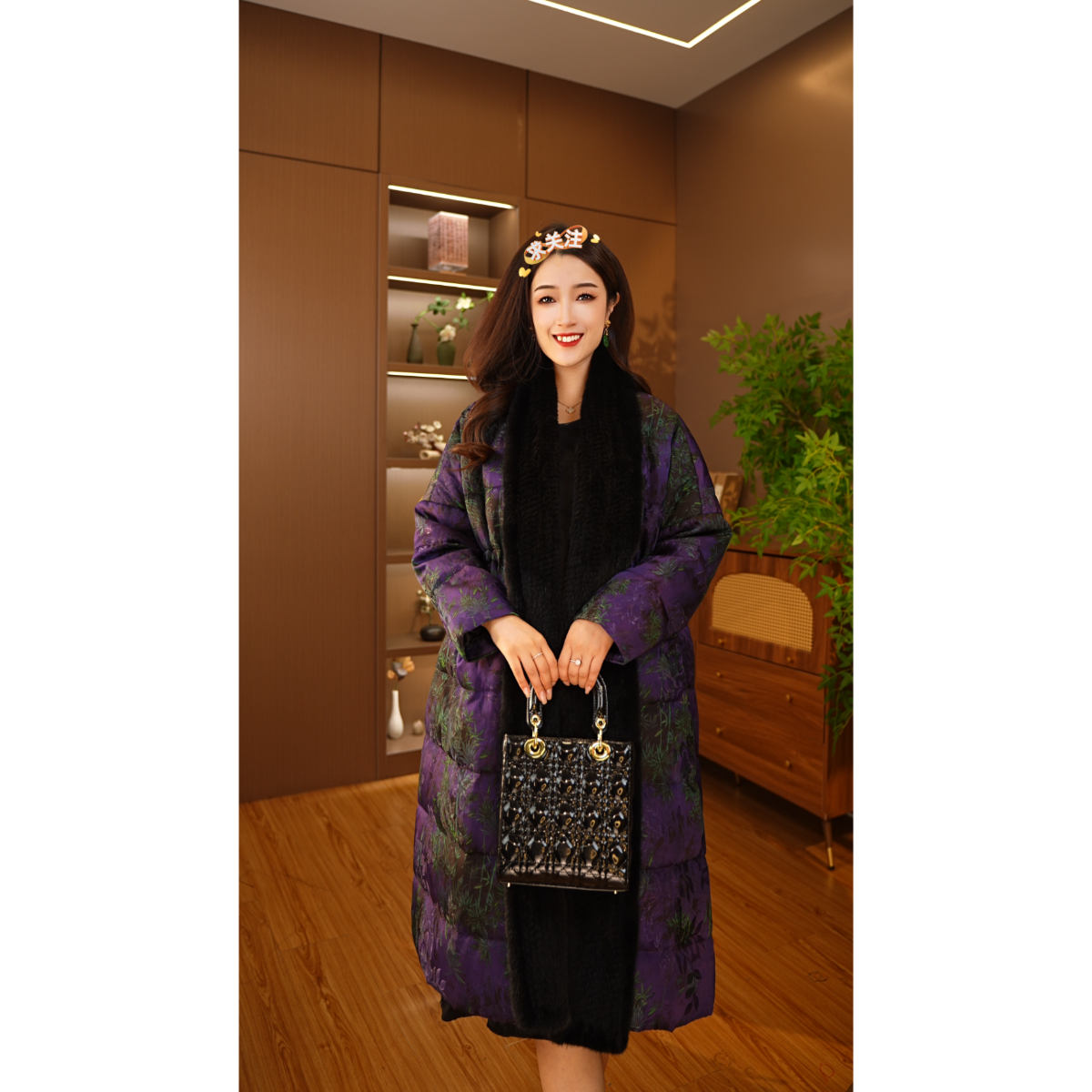 紫薇佳人｜新中式女复古风衣羽绒长款外套2025C2410奇奇布卓尔仓