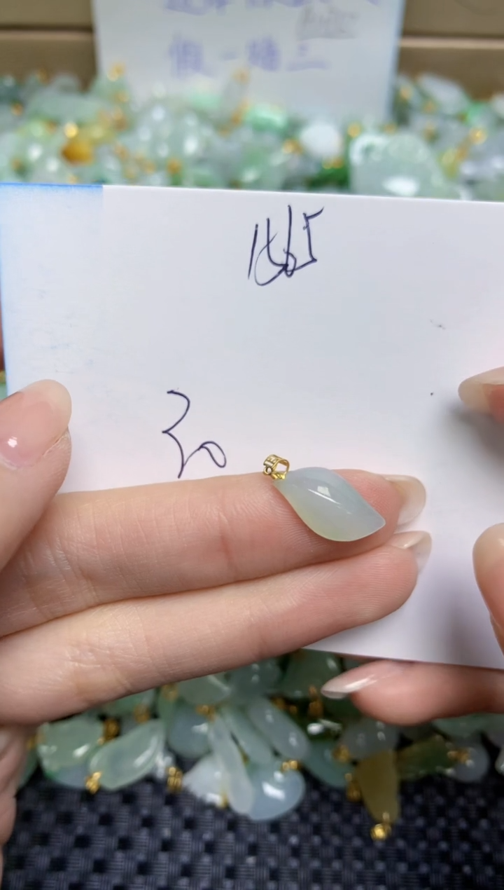 【闪购商品】翡翠颈饰18K金镶嵌天然缅甸A货翡翠