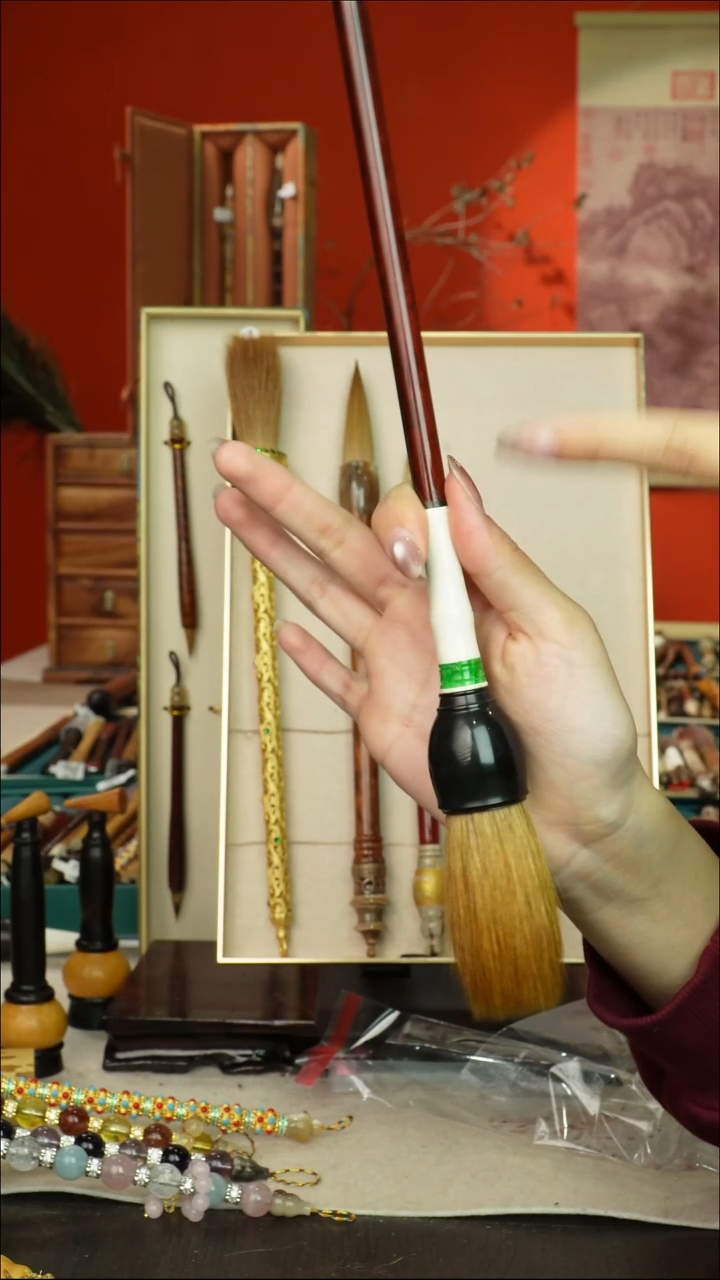 432号闪孤品高货毛笔链接 清水试笔 蘸墨不退