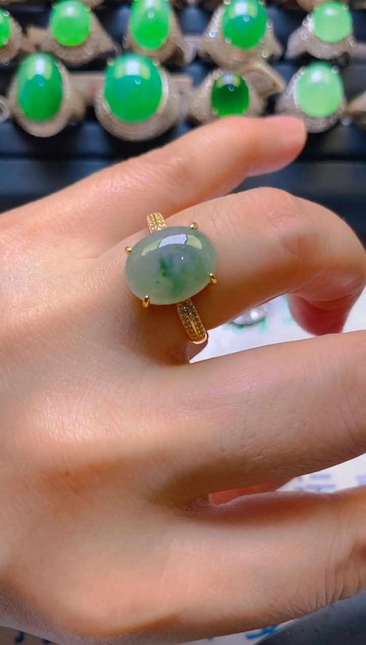 【闪购商品】翡翠耳饰银S925镶嵌天然A货翡翠1