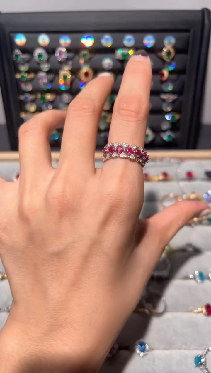 【闪购商品】红宝石戒指银S925镶嵌0000