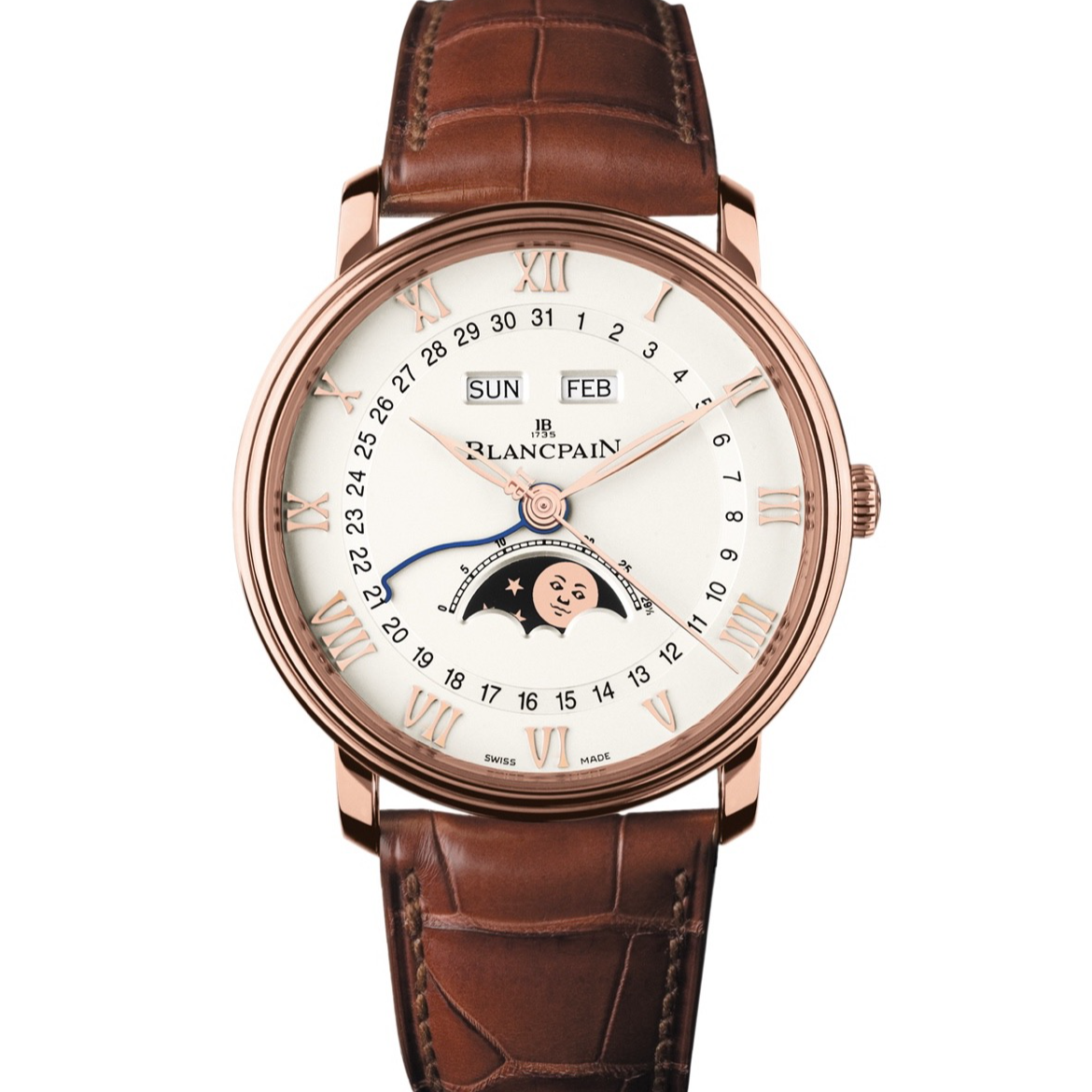 99新 Blancpain 宝珀经典/6654/月相/18k红金/表径40