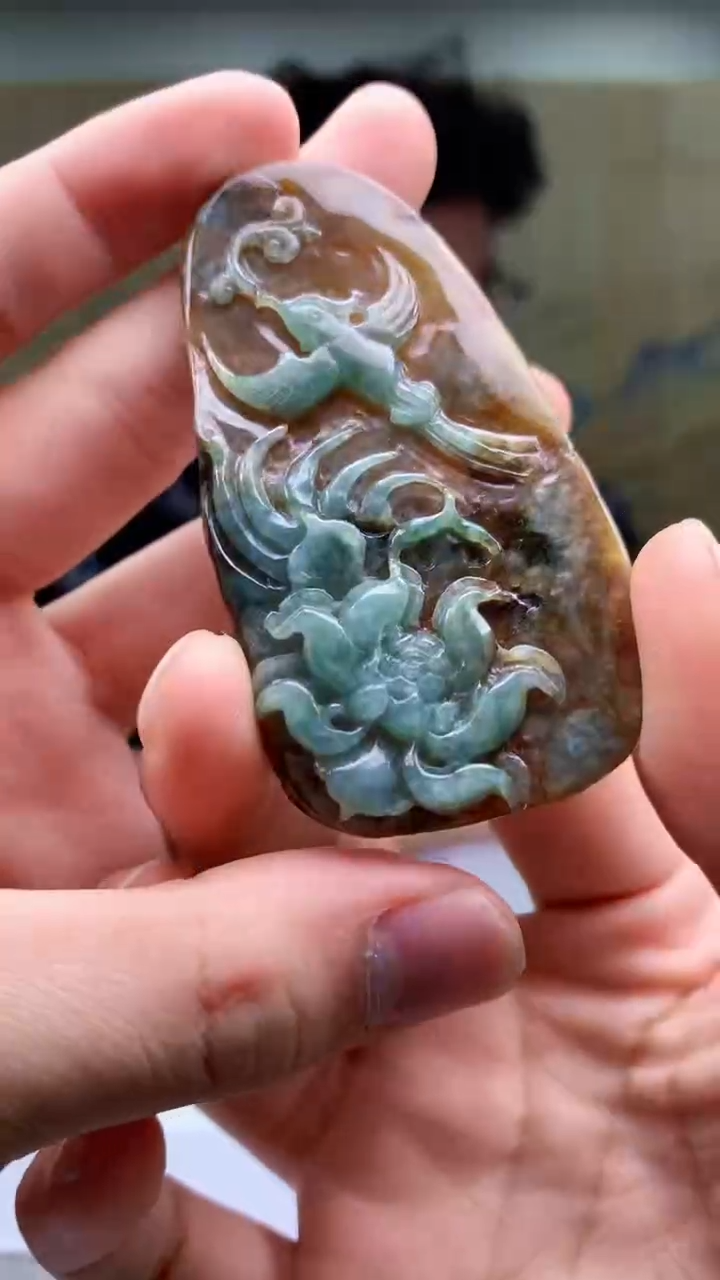 【闪购商品】定制翡翠未镶嵌4688bb-毛货挂件36