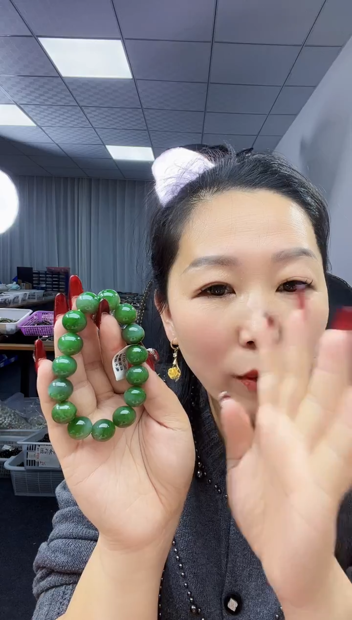 未镶嵌手链和田玉天然和田玉俄粉青带粉绿14