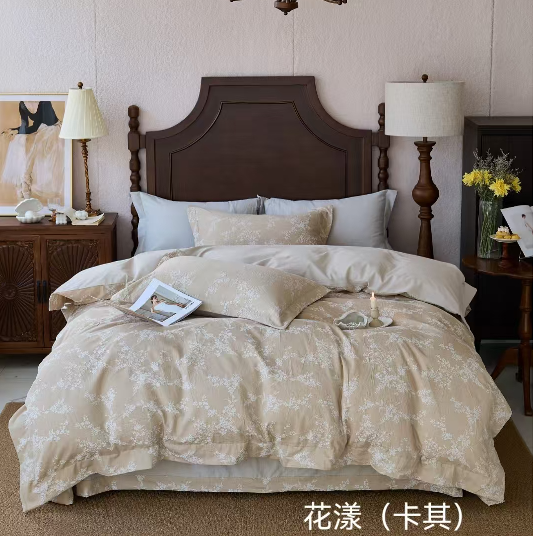 乐妤家纺2025新款（花漾） 全棉色织全棉浮雕大提花四件套 A类纯棉