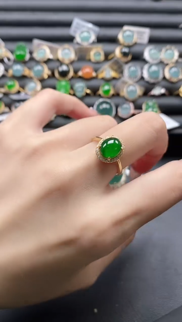 【闪购商品】翡翠戒指银S925镶嵌1111