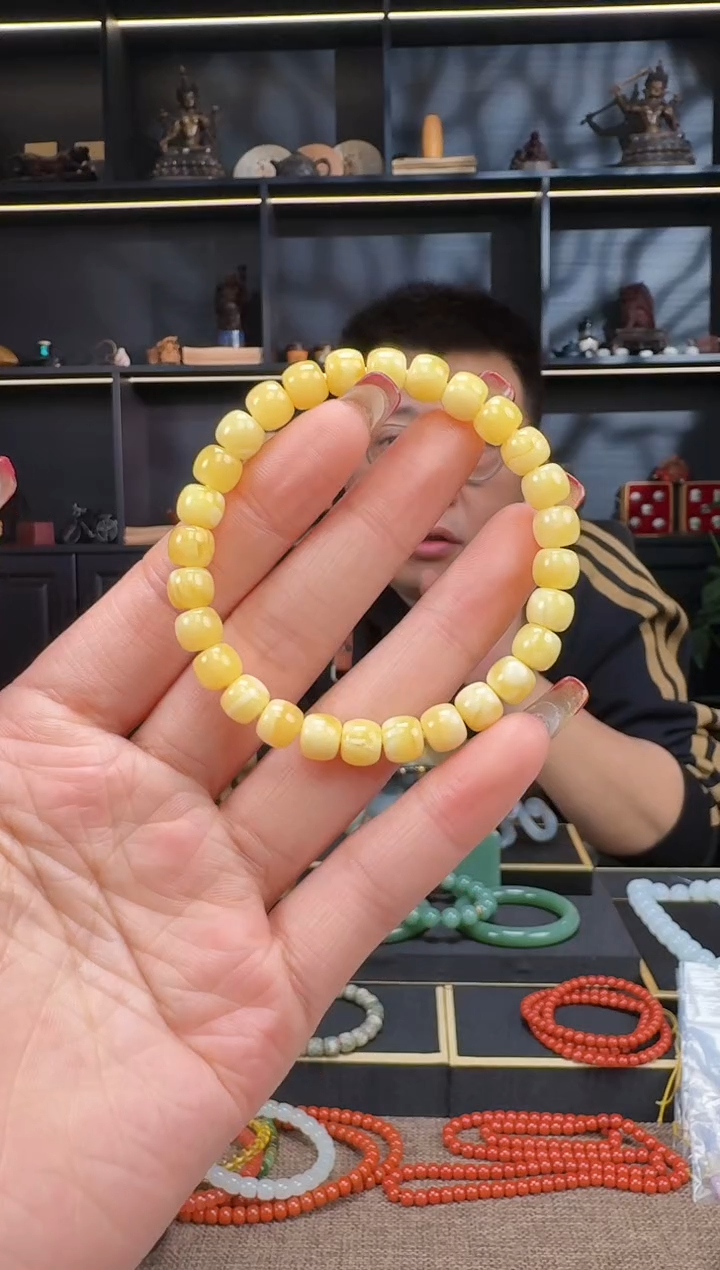 【闪购商品】蜜蜡裸石未镶嵌7.5mm老型手串