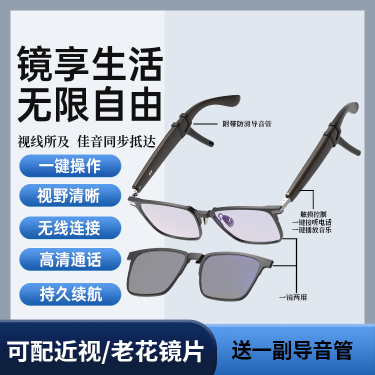 音频蓝牙眼镜 超长待机 蓝牙5.3 厂家直供S7