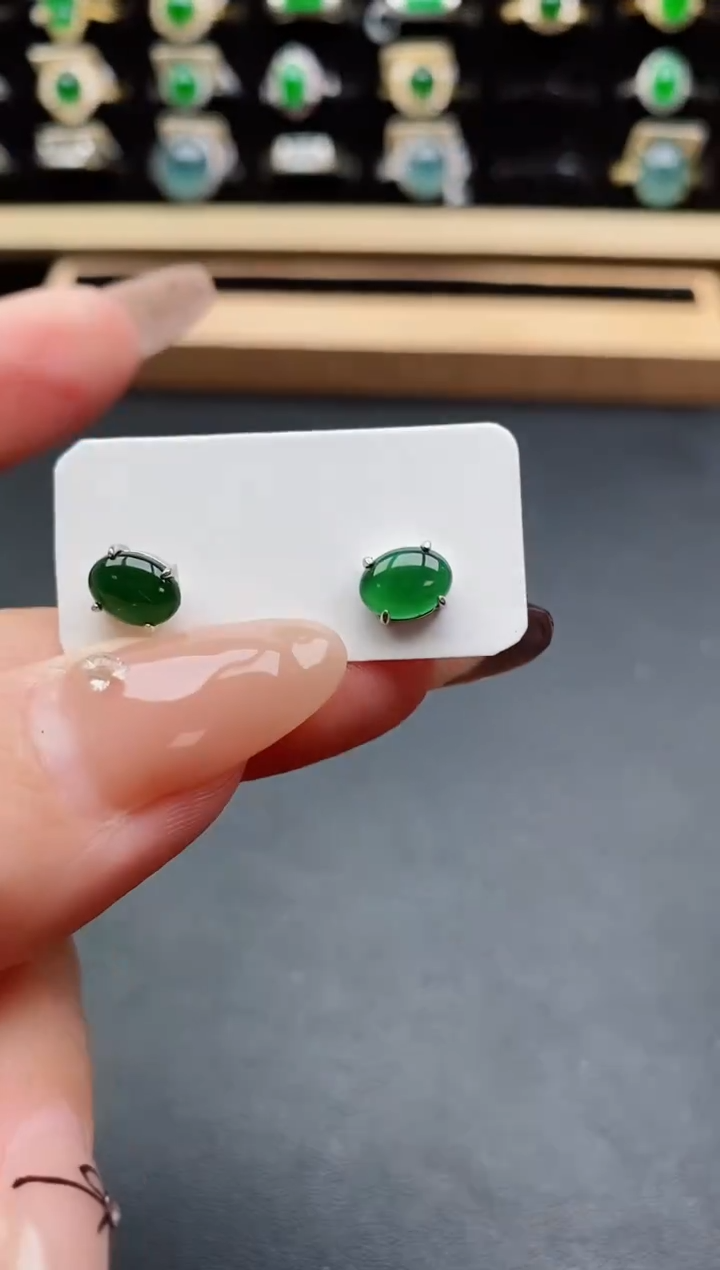 银S925镶嵌戒指翡翠1