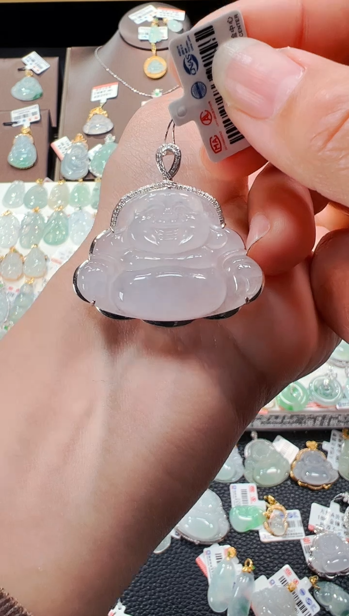 【闪购商品】翡翠吊坠(不含链)18K金镶嵌佛公吊坠711