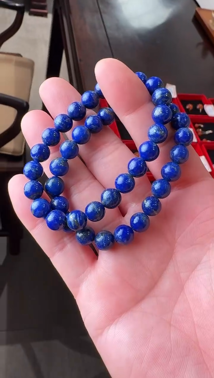 未镶嵌青金石手串单圈 手串 一件 有白