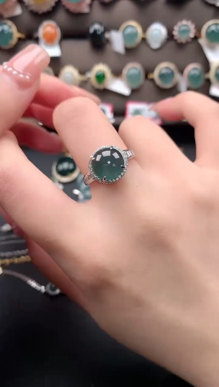 【闪购商品】翡翠戒指银S925镶嵌51241