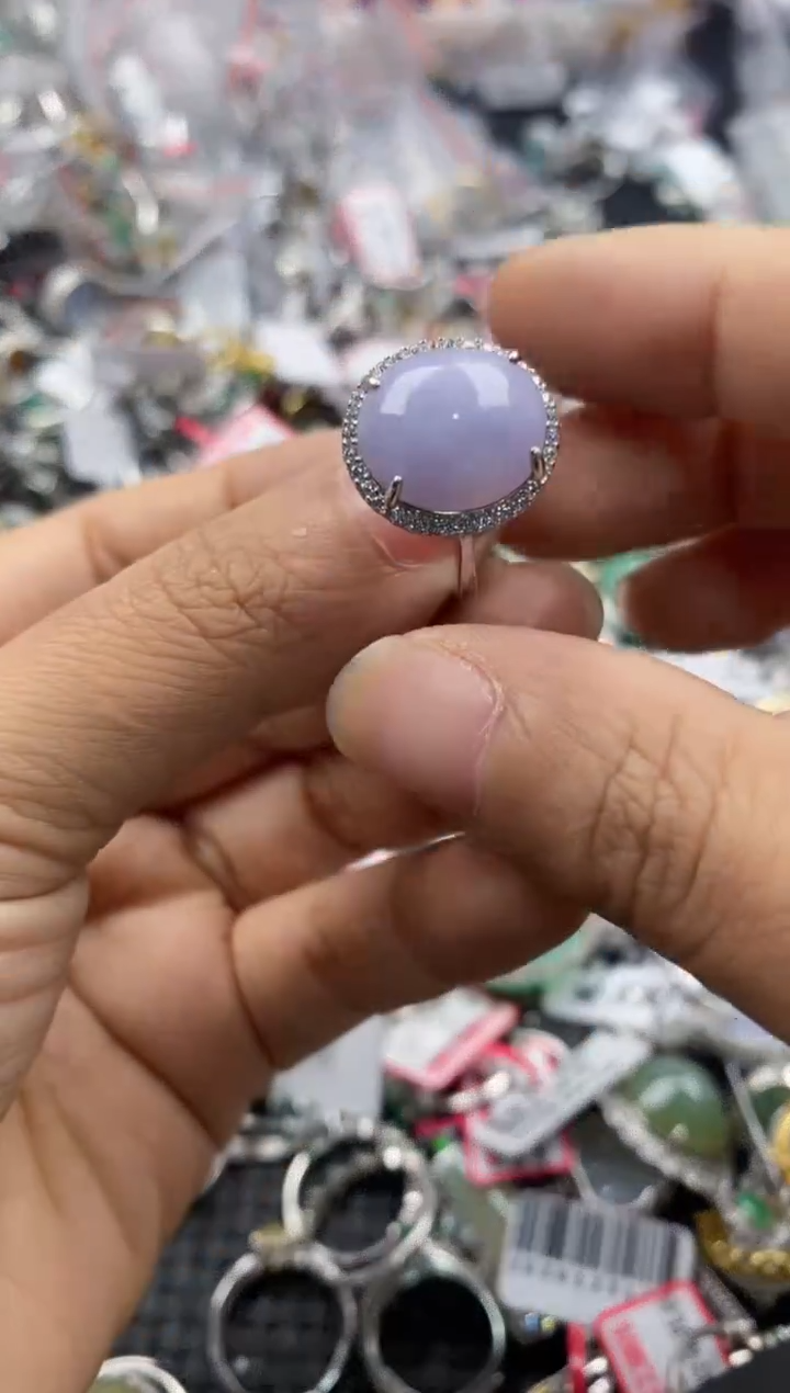 银S925镶嵌戒指翡翠3333----9