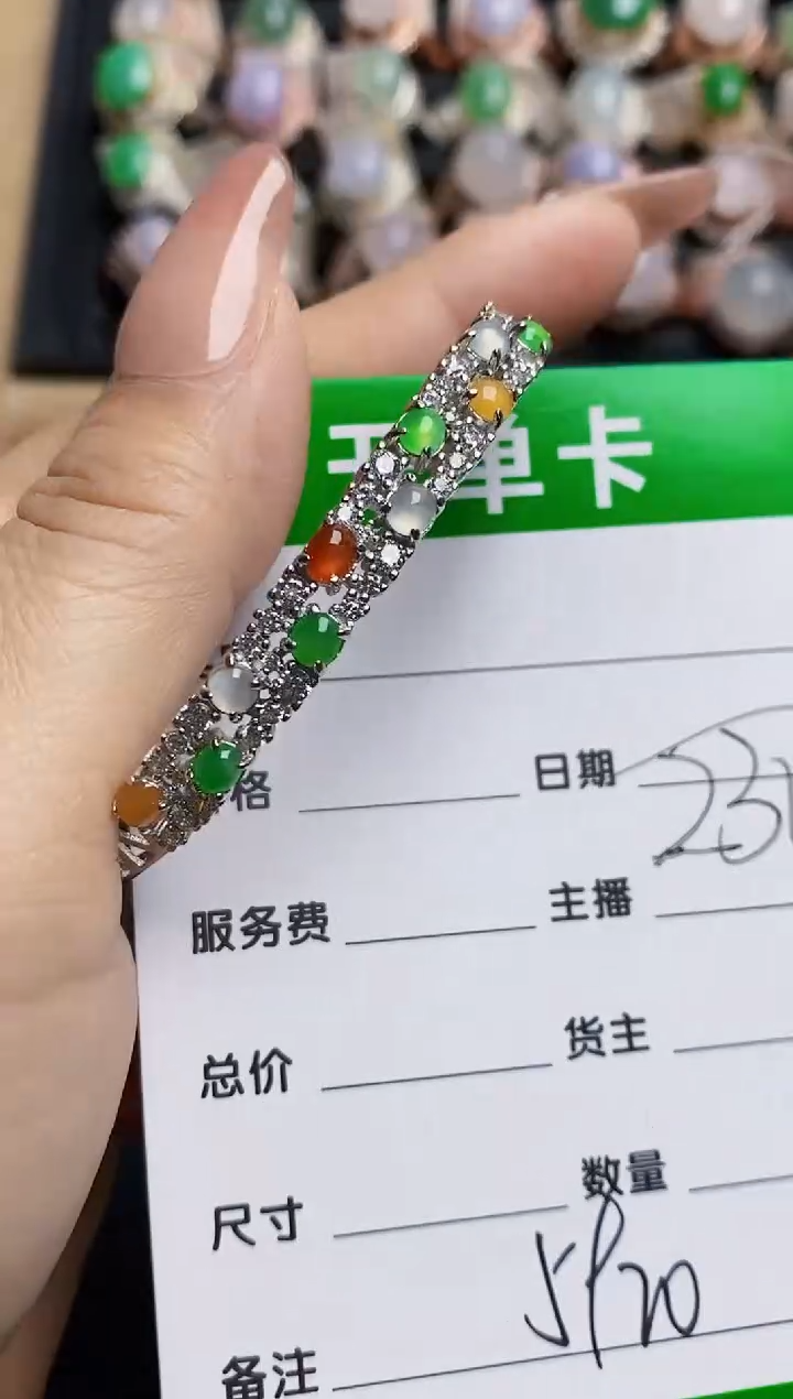 翡翠戒指银S925镶嵌5920
